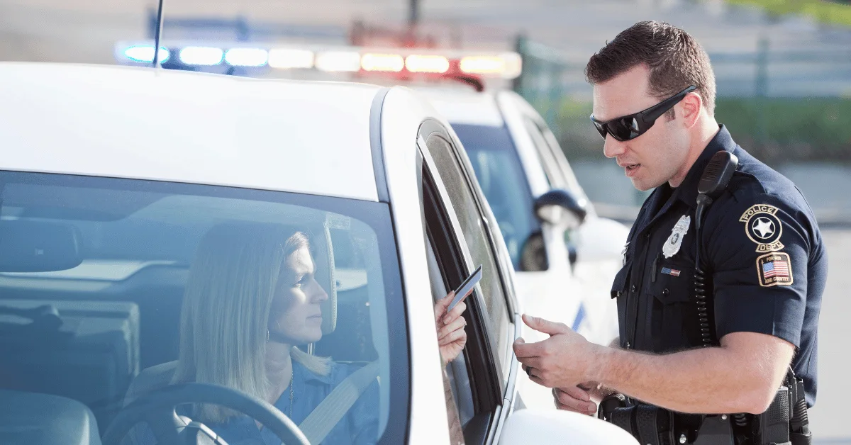 woman going through a fine check point