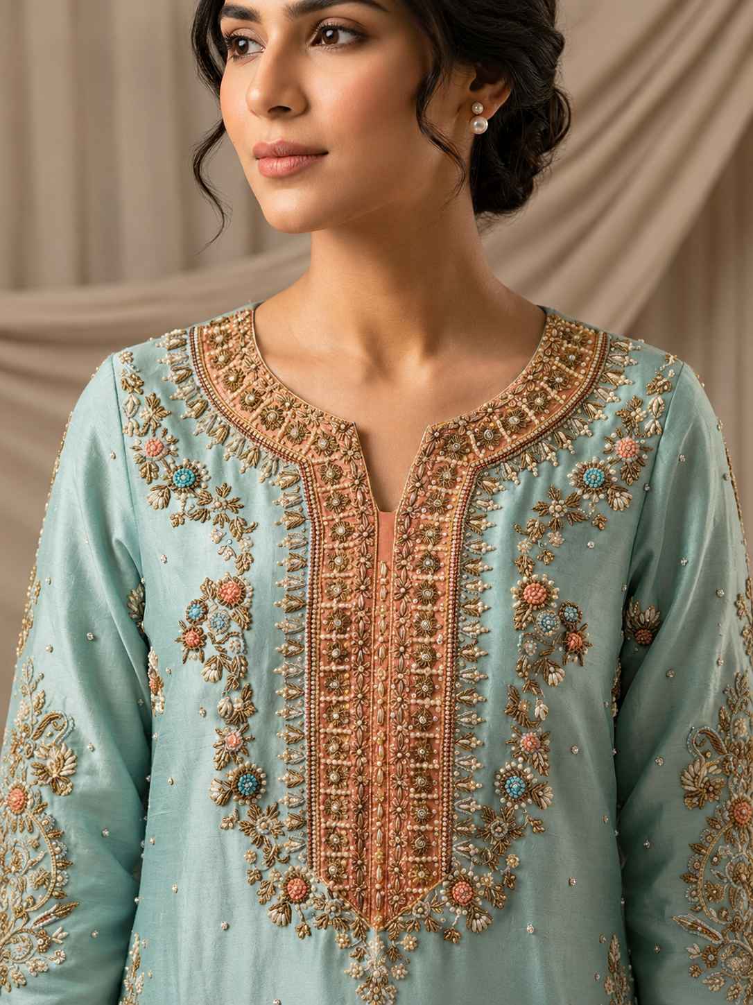 Elegant Sky Blue Outfit alternate view