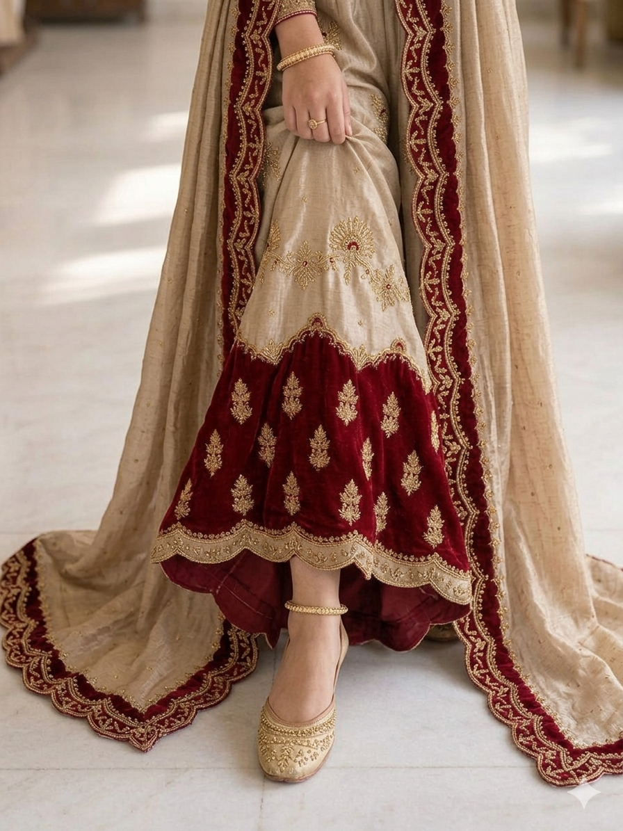 Designer Golden Silk Bridal thumbnail 3