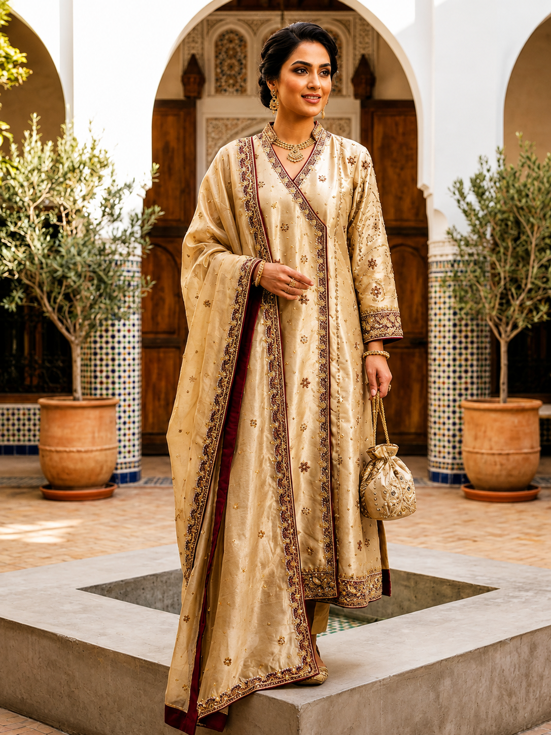 Royal Golden Silk Angarkha – photo 1