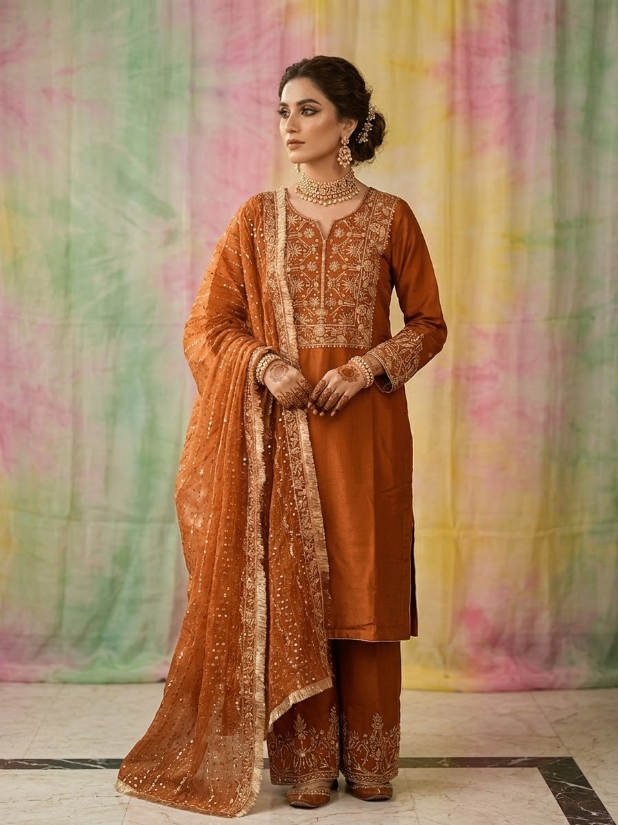 Rust elegant Suit – photo 1