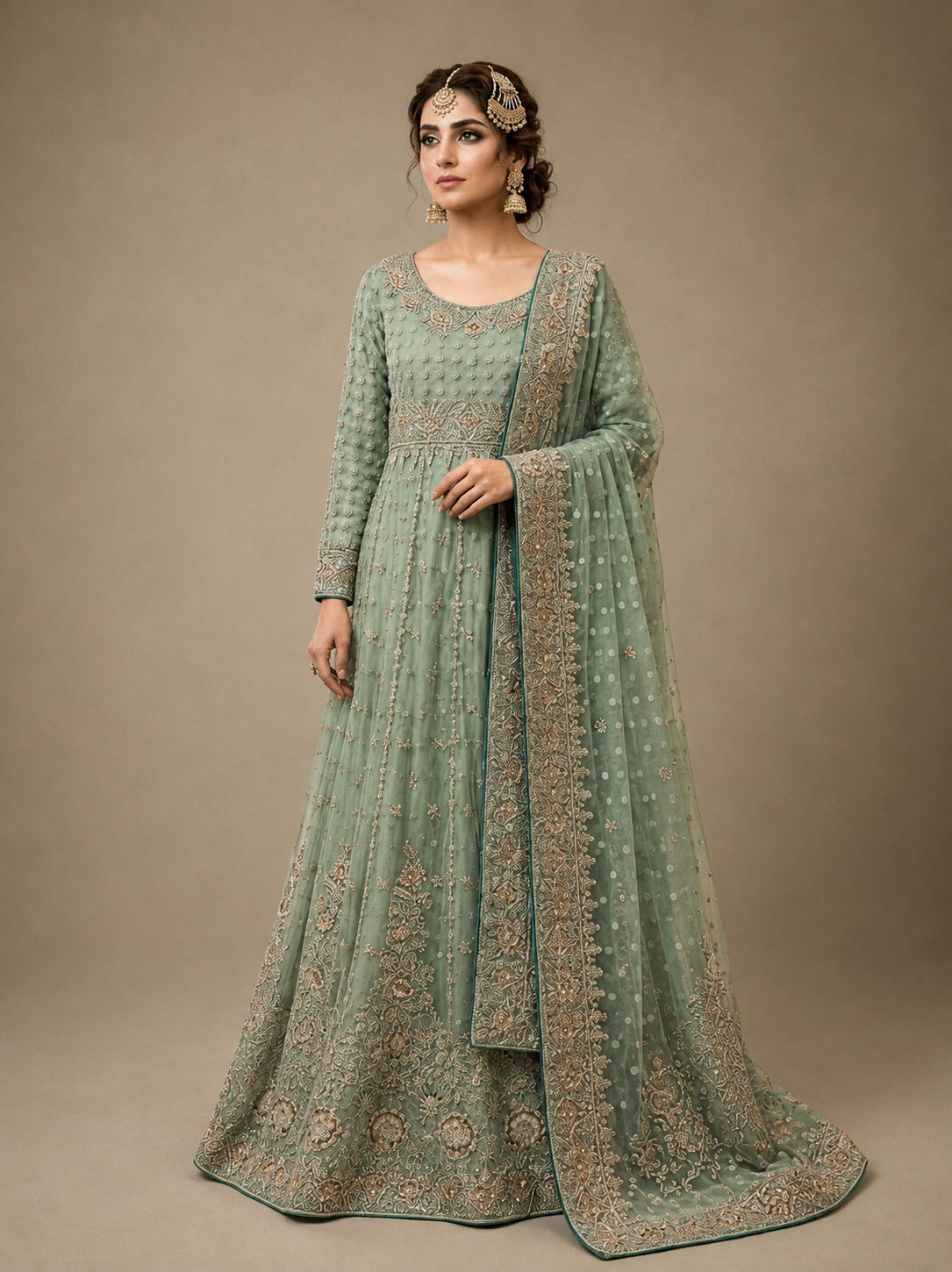 Exquisite Sage-green Maxi 