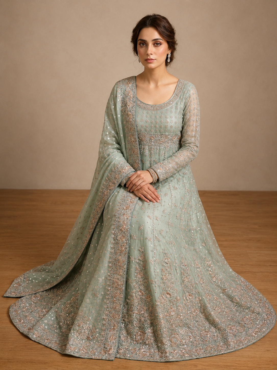 Exquisite Sage-green Maxi  thumbnail 3