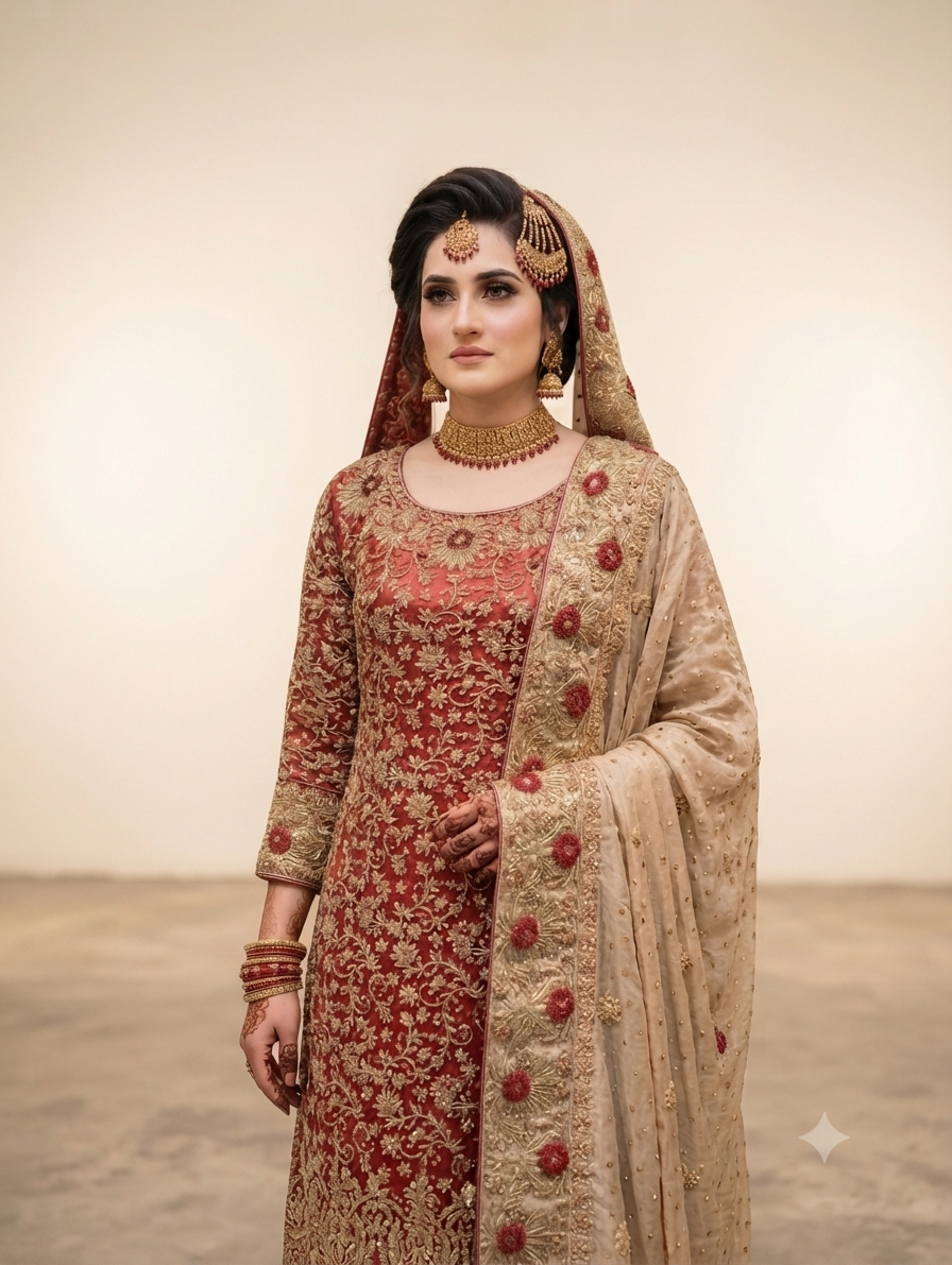 Regal Red Wedding Dress  thumbnail 3