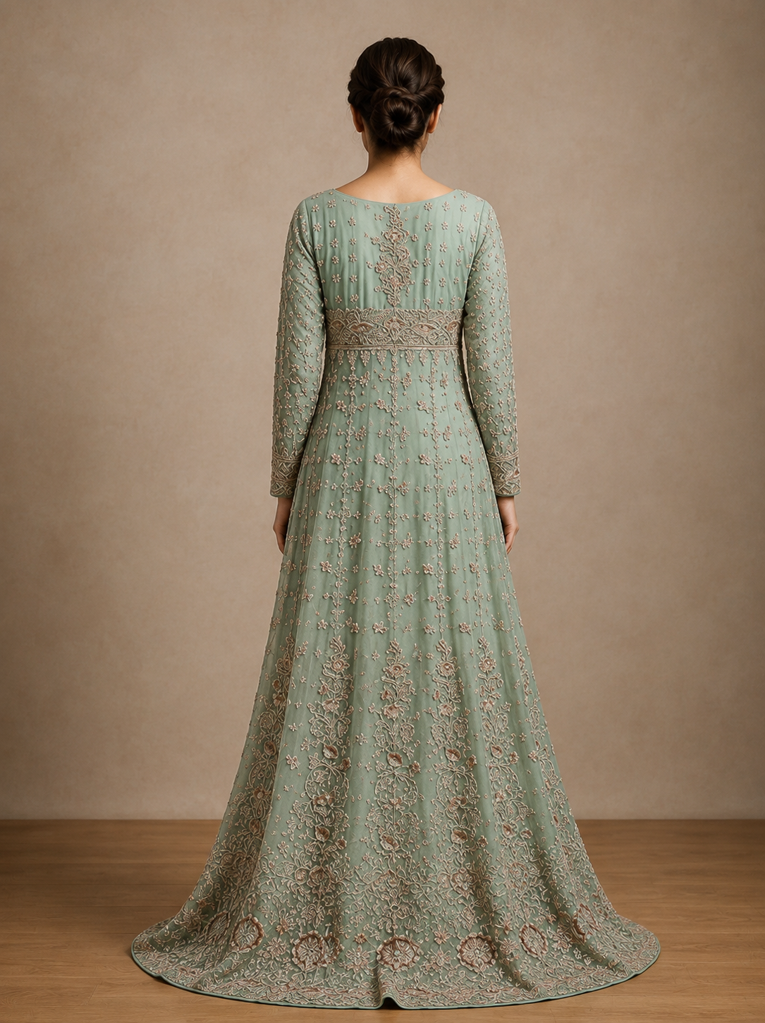 Exquisite Sage-green Maxi  thumbnail 5