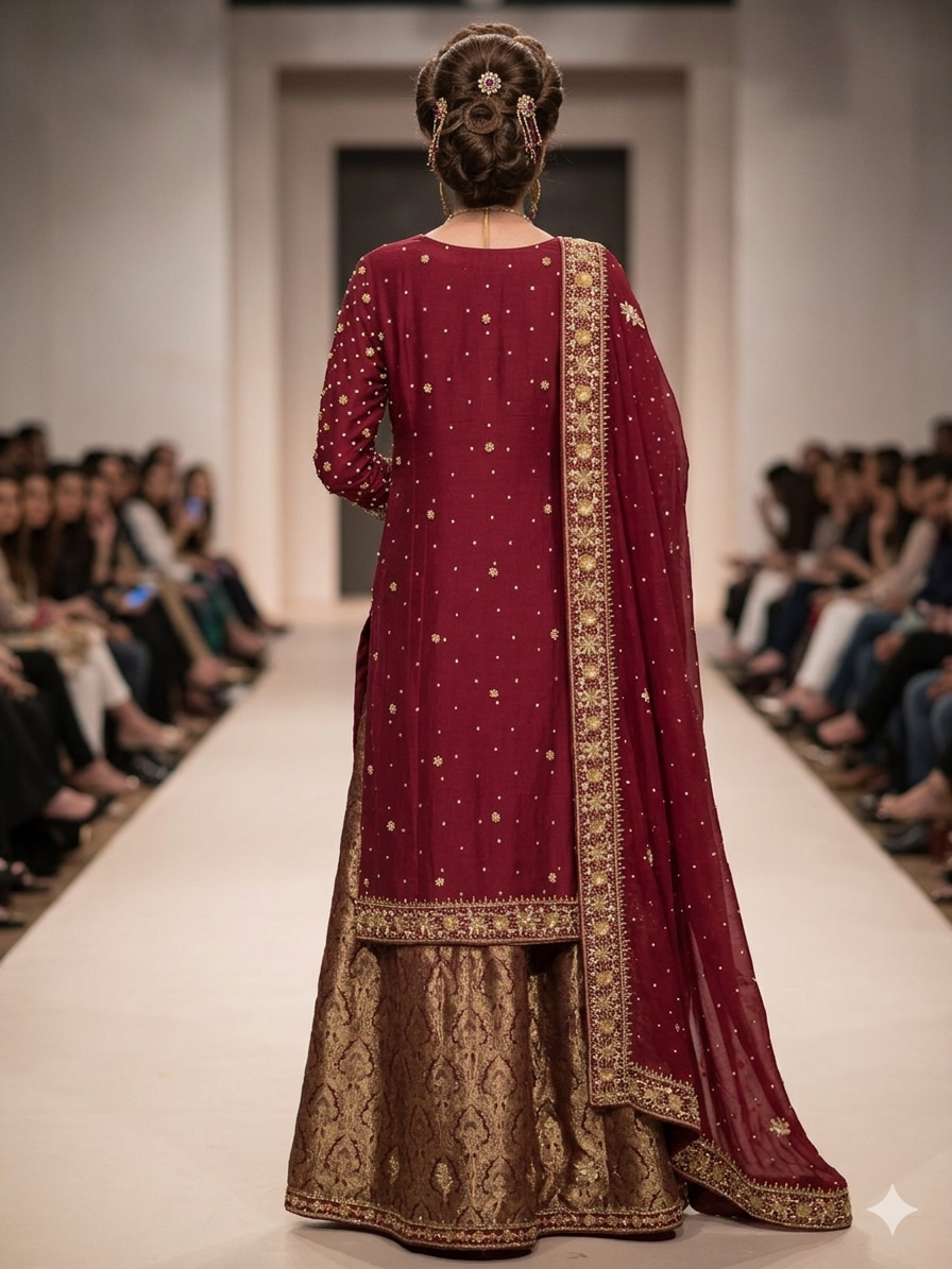 Red chiffon bridal thumbnail 2
