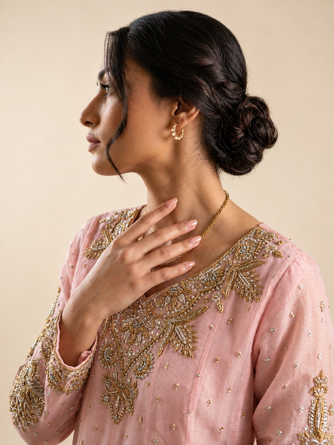 The Serene Blush Gilded Gown alternate view