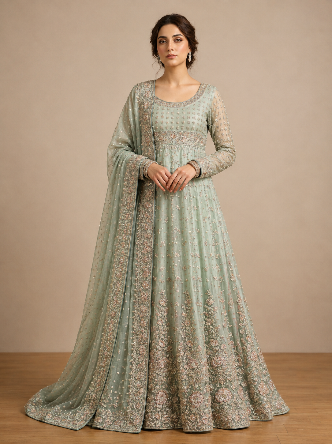 Exquisite Sage-green Maxi  alternate view