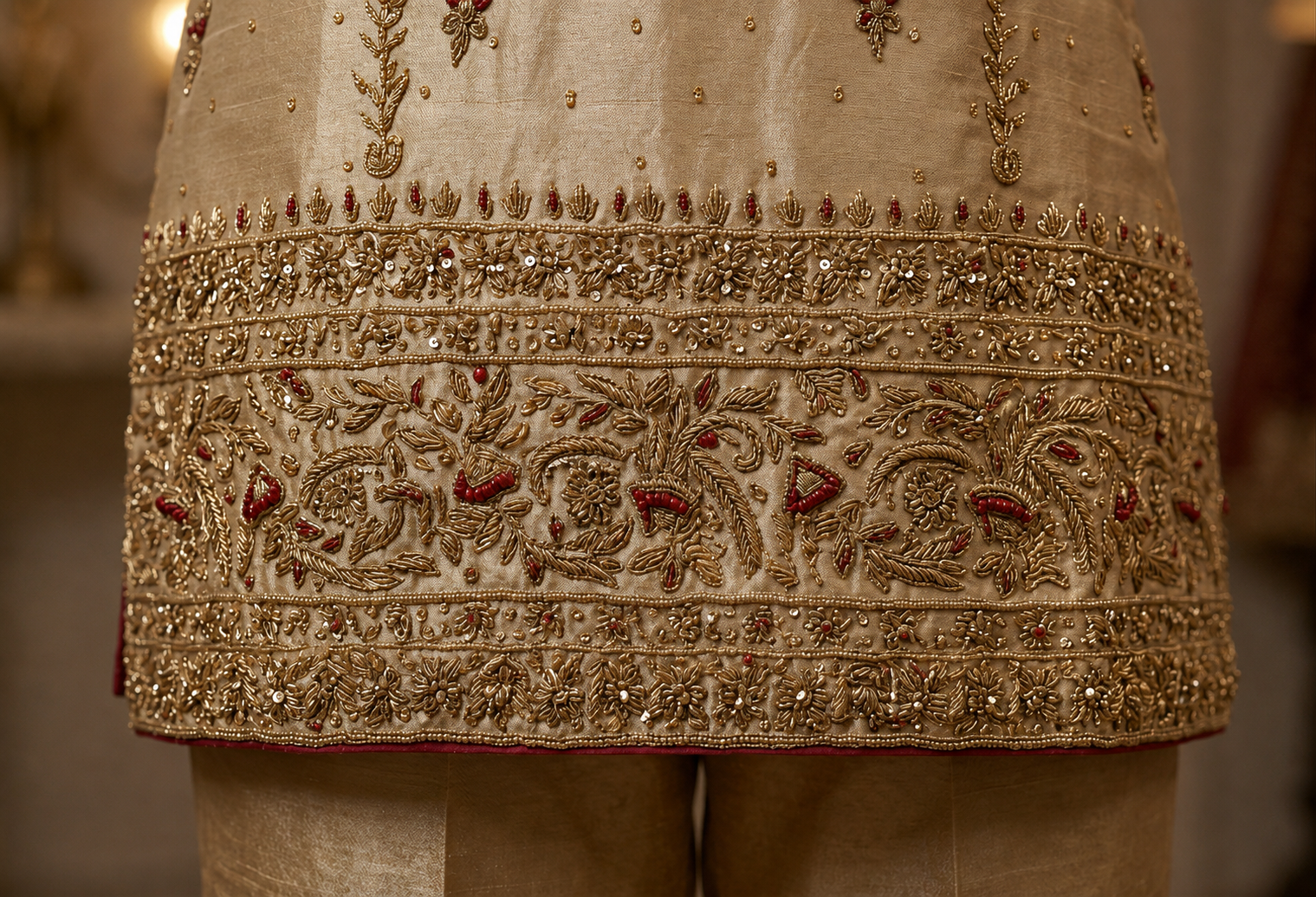 Elegant Golden Silk Dress thumbnail 2