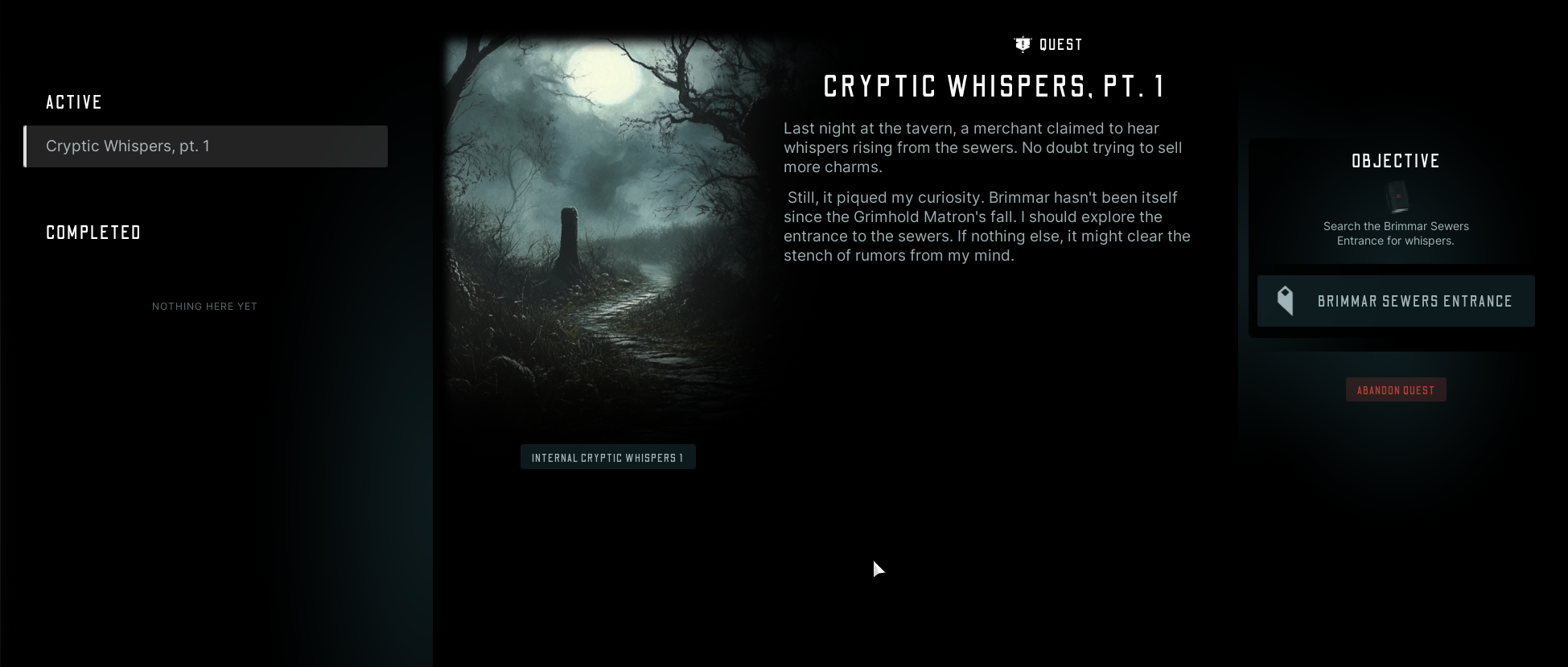 Quest UI - Cryptic Whispers