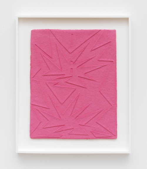 Tracy Thomason
Twice Pink, 2022
Embossed cotton and dispersed pigment
Unframed 20 x 16 inches (50.8 x 40.6 cm)
Framed 25 x 21 inches (63.5 x 53.3 cm)