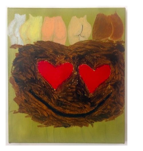 Omari Douglin
Oscar in Love, 2017
Oil and oil stick on canvas
15 x 13 inches
38.1 x 33 cm