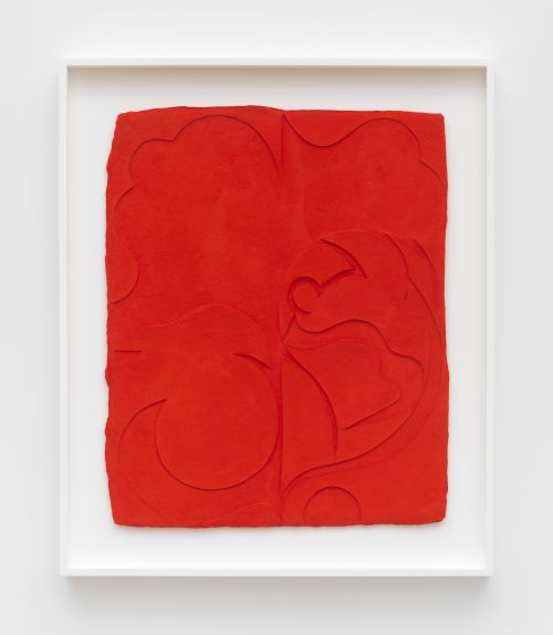 Tracy Thomason
Split Red Brain, 2022
Embossed cotton, dispersed pigments, and gouache
Unframed 20 x 16 inches (50.8 x 40.6 cm)
Framed 25 x 21 inches (63.5 x 53.3 cm)