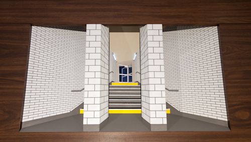 Meredith James
Subway Entrance, 2019
Desk, wood, acrylic paint, and fiber optic lights
47.5 x 26.25 x 30.23 inches

