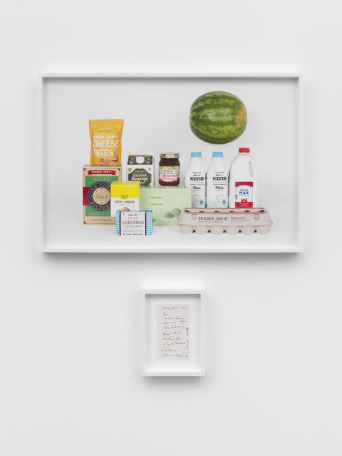 Nobutaka Aozaki
Groceries Portraits (6 Ave & W 21 St, NY), 2020
Archival pigment print and found shopping list; receipt on verso
Photo: 16 1/4 x 24 inches
41.3 x 61 cm
Receipt: 7 3/4 x 5 7/8 inches
19.7 x 14.9 cm