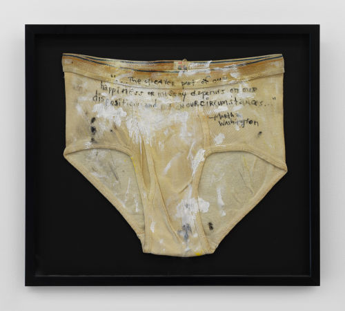 Pope L
Quotation, 2000
Underwear, framed
16 7/8 x 18 7/8 inches
42.9 x 47.9 cm