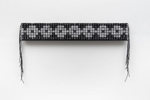 Brenda Mallory
Record and Remember #2, 2025
Dye, found bobbins, twine, oil paint on wooden bracket
36 x 63 x 4 inches
91.4 x 160 x 10.2 cm