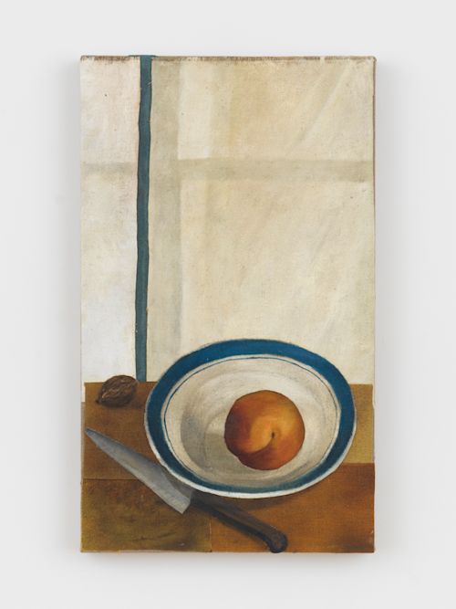 Alessandro Teoldi
Pesca e coltello, 2025
Oil, charcoal, ink, pastels, fabric and linen collage mounted on linen
22 x 13 inches
55.9 x 33 cm