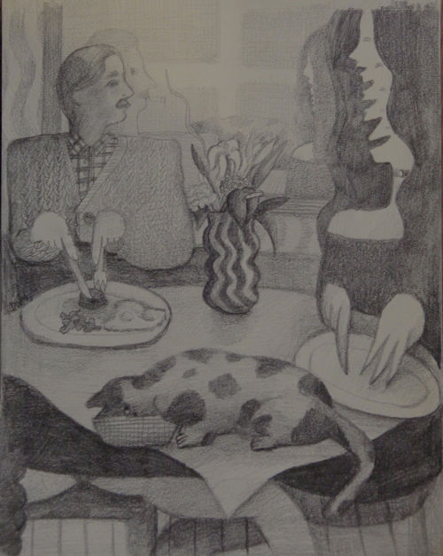GaHee Park
Dinner table II, 2017
pencil on paper
8 x 10 inches
20.3 x 25.4 cm