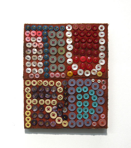 Jeff Perrone
Turd, 2008
Mud cloth, buttons, and thread on canvas
10 x 8 inches
25.4 x 20.3 cm