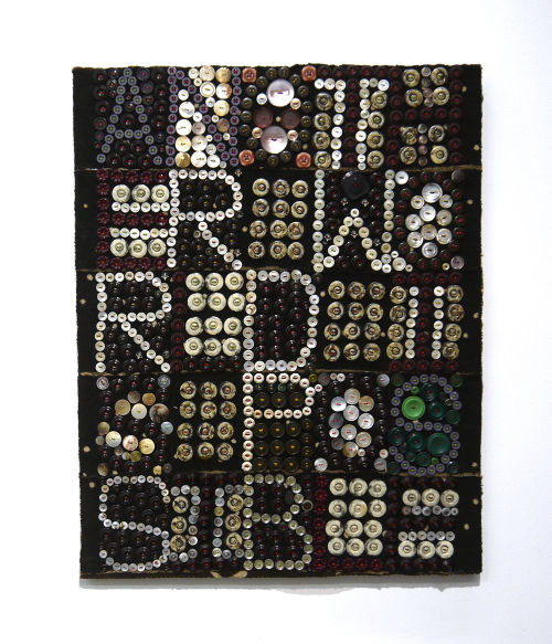 Jeff Perrone
Another World is Possible, 2010
Mud cloth, buttons, and thread on canvas
28 x 22 inches
71.1 x 55.9 cm