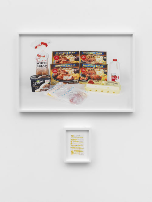 Nobutaka Aozaki
Groceries Portraits (St James Pl. & Madison St, NY), 2020
Archival pigment print and found shopping list; receipt on verso
Photo: 16 1/4 x 24 inches
41.3 x 61 cm
Receipt: 7 1/8 x 5 5/8 inches
18.1 x 14.3 cm