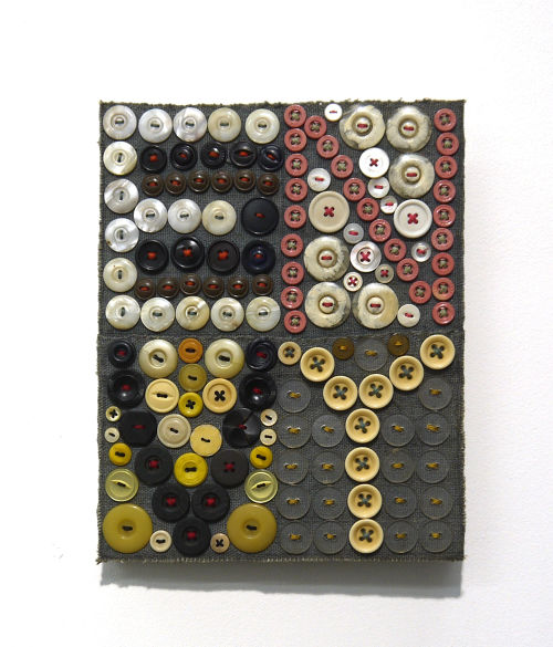 Jeff Perrone
Envy, 2008
Mud cloth, buttons, and thread on canvas
10 x 8 inches
25.4 x 20.3 cm