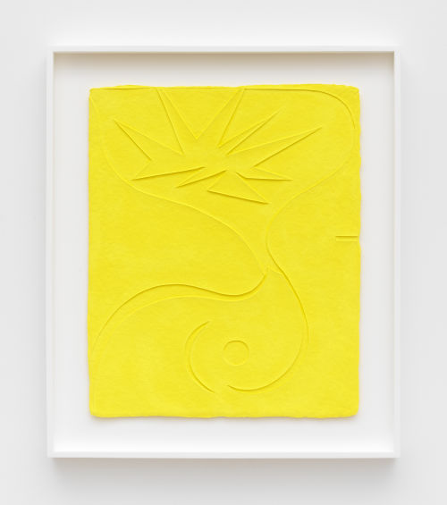 Tracy Thomason
Stem Path (Yellow), 2022
Embossed cotton, dispersed pigments, and gouache
Unframed 20 x 16 inches (50.8 x 40.6 cm)
Framed 25 x 21 inches (63.5 x 53.3 cm)