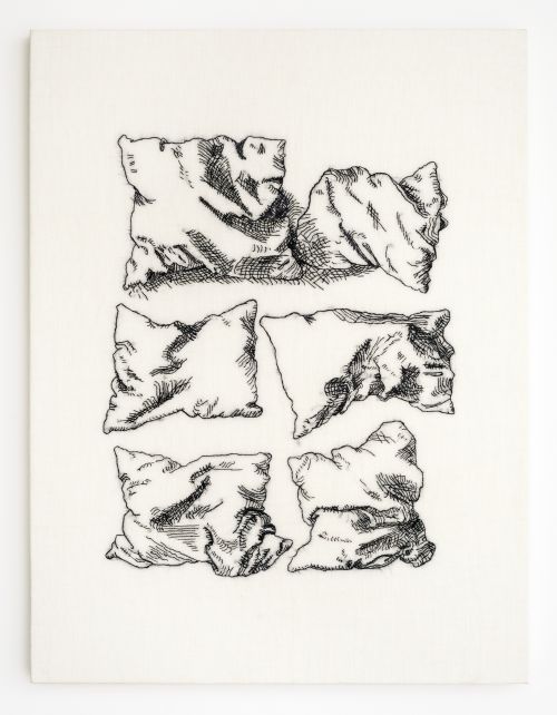 Elaine Reichek
Dürer's Pillows, 2018
Hand embroidery on linen
19.75 x 15 inches
50.2 x 38.1 cm