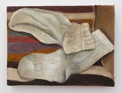Alessandro Teoldi
calze, 2026
Oil, charcoal, chalk, pastels and linen collage mounted on linen 
9 x 12 inches
22.9 x 30.5 cm