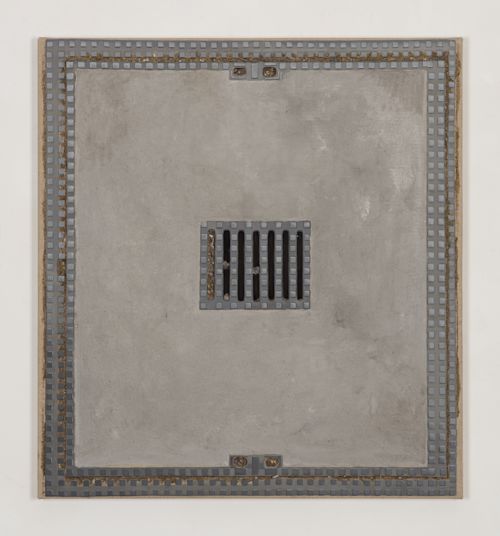 Helene Appel
Manhole Cover, 2025
Acrylic and watercolor on linen
35.04 x 32.48 inches
89 x 82.5 cm