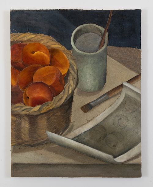 Alessandro Teoldi
disegnando, 2026
Oil, charcoal, chalk, pastels and linen collage mounted on linen 
18 x 14 inches
45.7 x 35.6 cm
