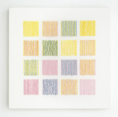 Elaine Reichek
Darning Sampler: LeWitt's Color Grids, 2018
Hand embroidery on linen
9 x 9 inches
22.9 x 22.9 cm
