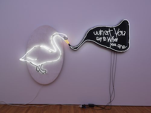 Erika deVries
What We Are, 2025
Neon, wood, upholstered wood
108 x 72 inches
274.3 x 182.9 cm