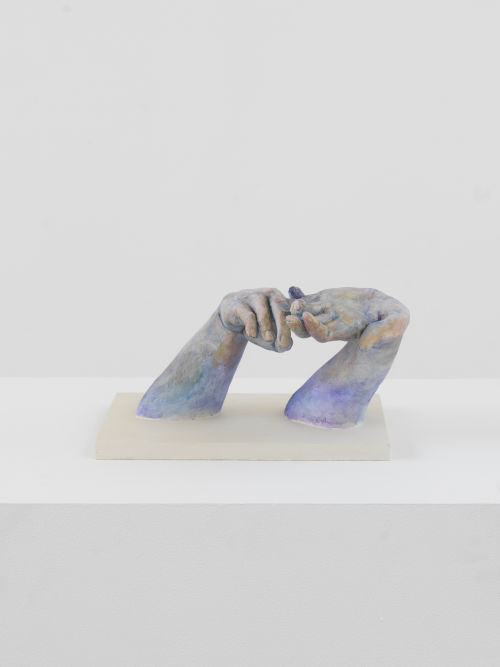 Michela Roman
Til tomorow then , 2024
Aqua resin cast, watercolor, casein paint patina, wooden base
9 x 19.5 x 14 inches
22.9 x 49.5 x 35.6 cm