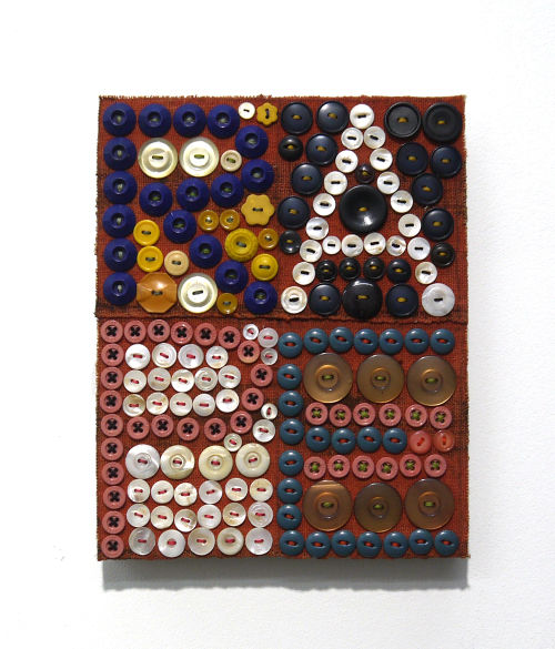 Jeff Perrone
Rape, 2008
Mud cloth, buttons, and thread on canvas
10 x 8 inches
25.4 x 20.3 cm