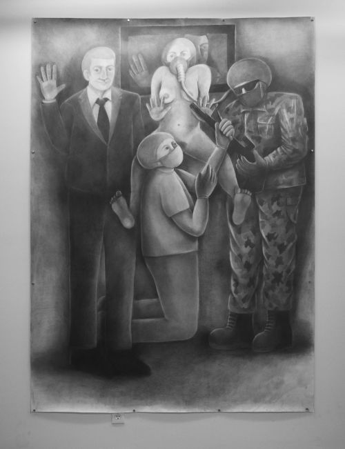 Vanessa Gully Santiago
Campaign, 2017
Graphite on paper
86 x 60 inches
218.4 x 152.4 cm