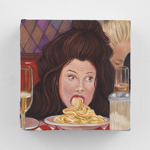 Kady Grant
Fran Fine Eating Spaghetti, 2024-25
oil on panel 
5 x 5 inches
12.7 x 12.7 cm