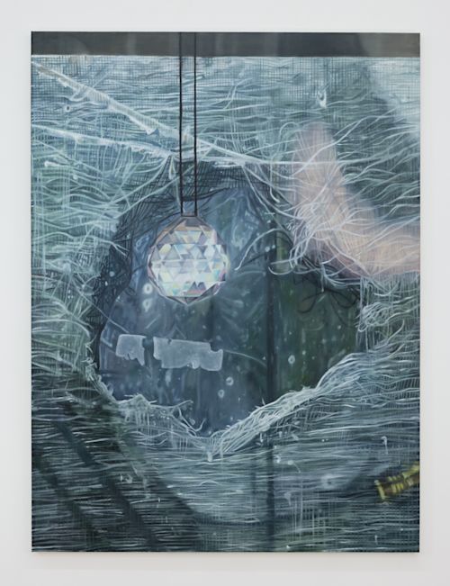 Cait Porter
Window Screen with Hole and Suncatcher, 2026
Oil on linen
64 x 48 inches
162.6 x 121.9 cm