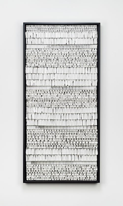 Brenda Mallory
Reformed Packings #19, 2021
Honeycomb packing sheet, paint, encaustic
49.5 x 23.75 x 2.25 inches
125.7 x 60.3 x 5.7 cm
