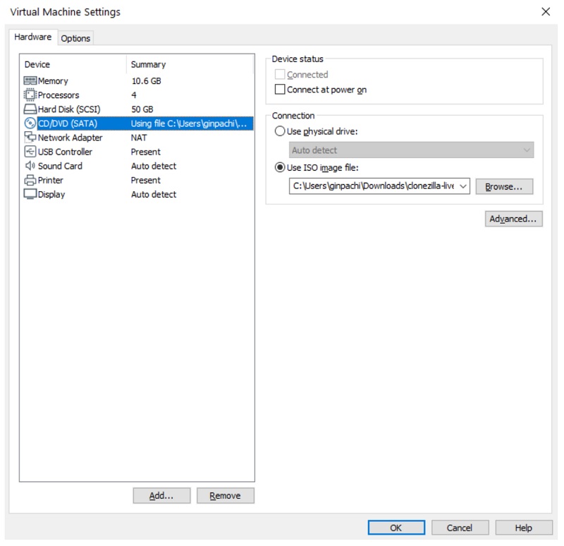 Fawad Virtual Machine Settings