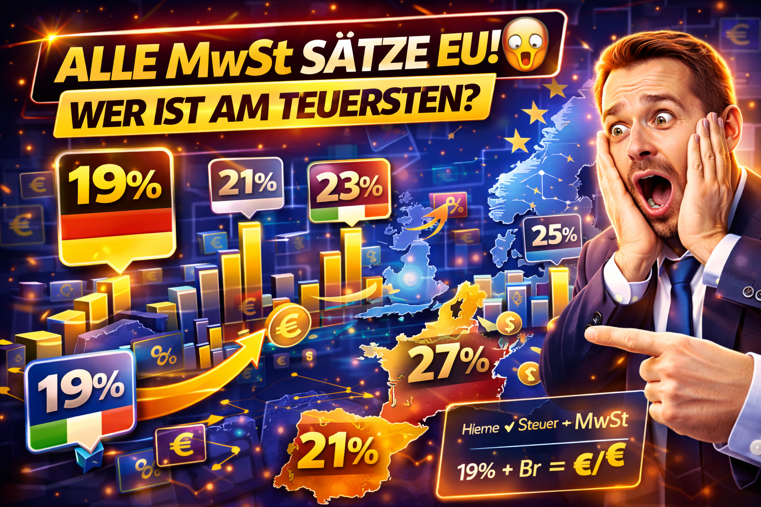 Mehrwertsteuer Europa: Alle VAT-Sätze im Vergleich (2026 Guide)