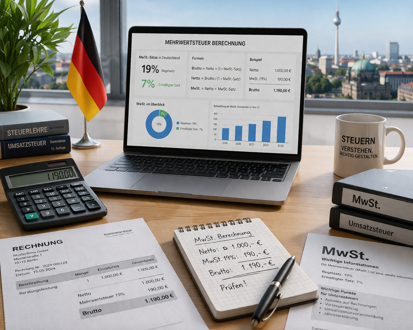 Mehrwertsteuer berechnen in Deutschland: Der komplette Guide 2026