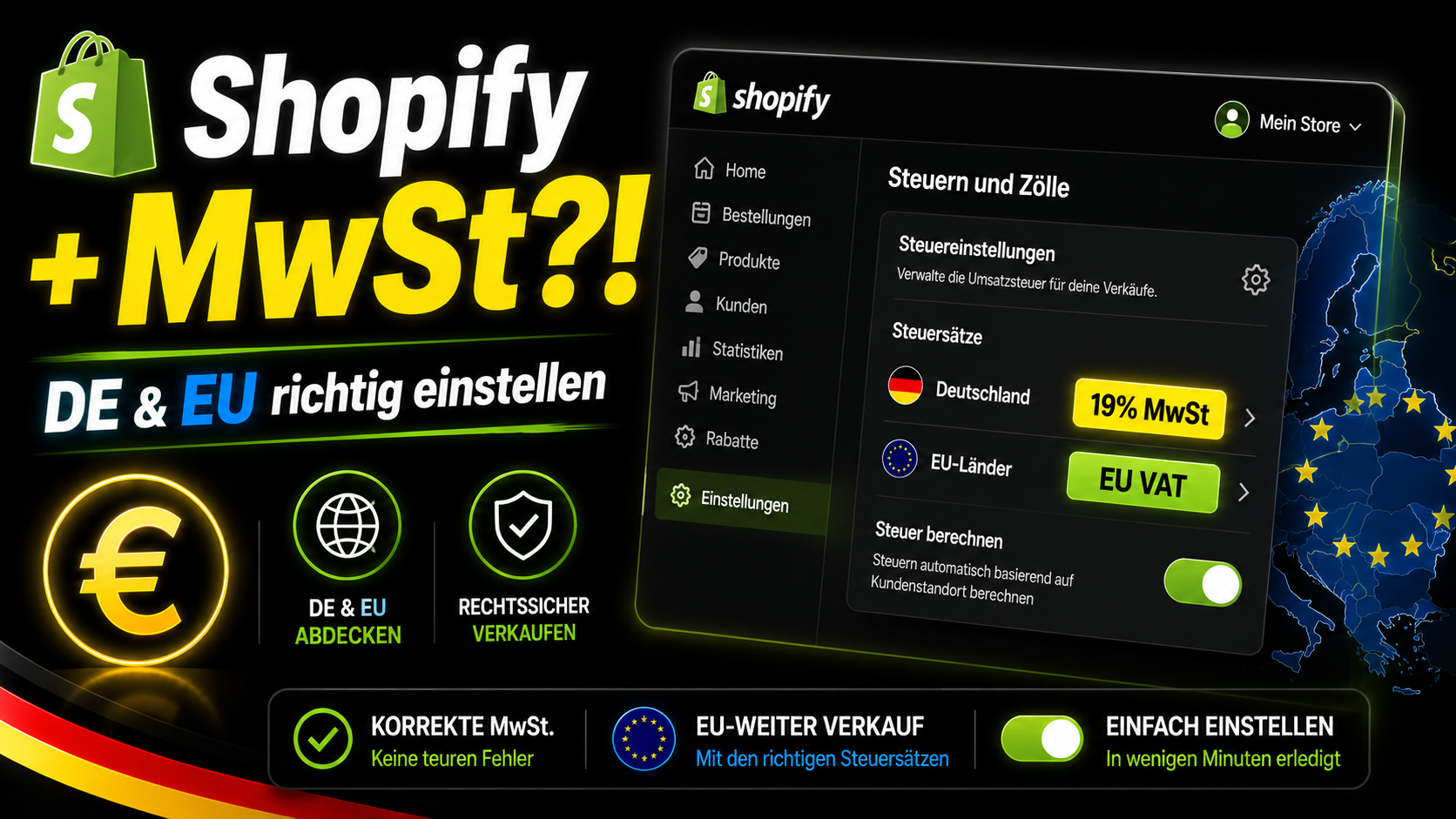 Shopify Mehrwertsteuer richtig einstellen: Anleitung für Deutschland und EU-Verkäufe