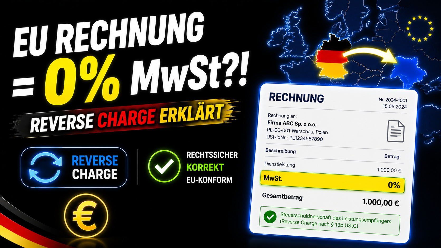 B2B Rechnung EU: Anleitung für Reverse Charge & Vorsteuer