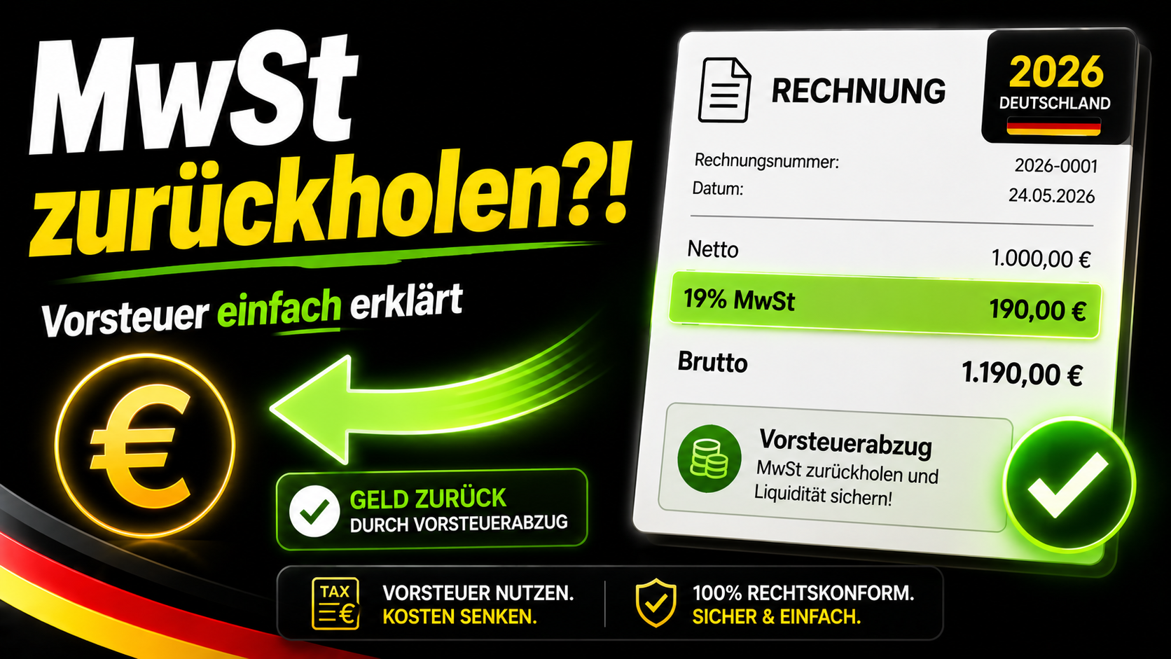 Vorsteuerabzug einfach erklärt – Voraussetzungen, Beispiele & Regeln (2026)