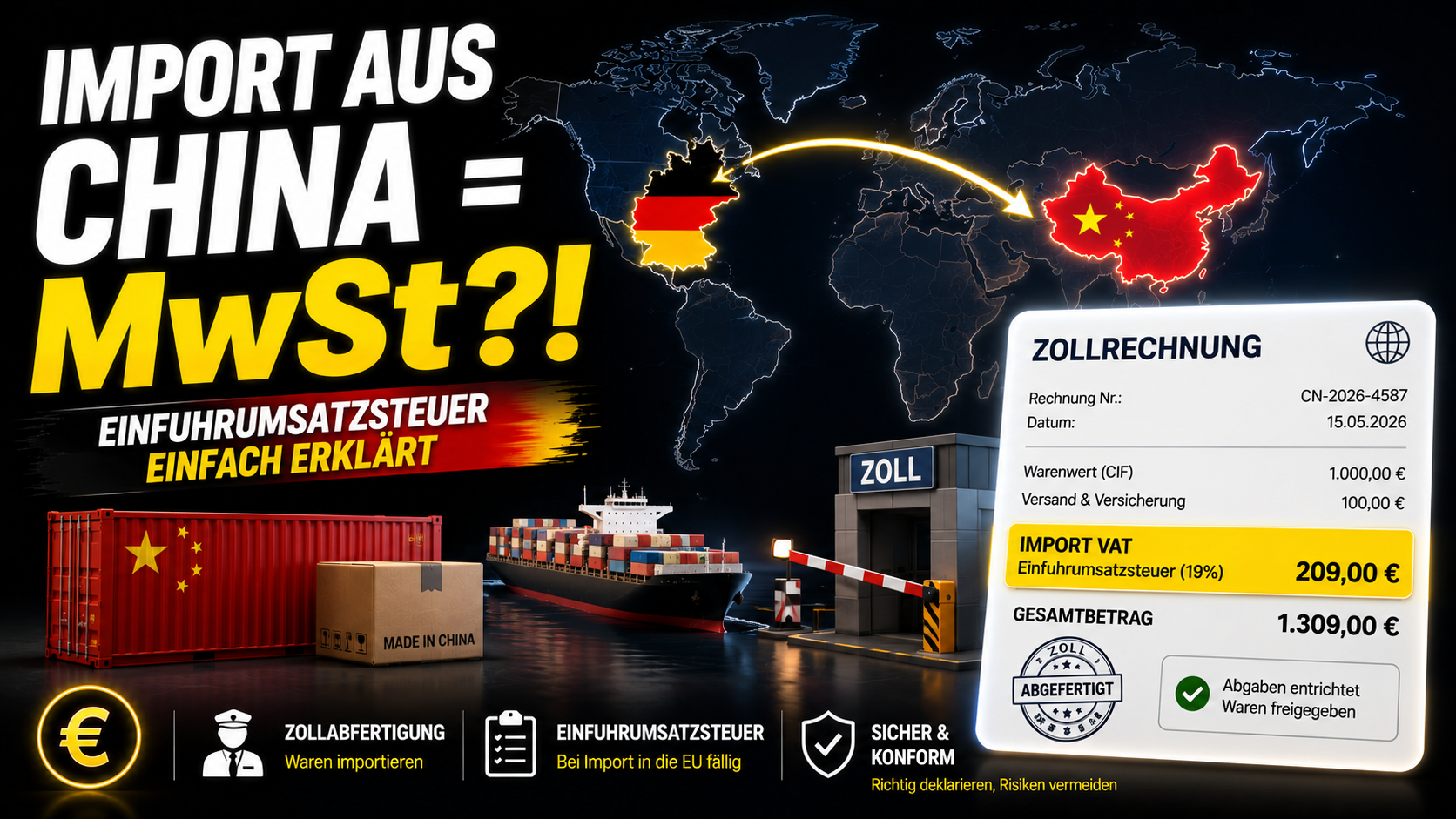 Einfuhrumsatzsteuer einfach erklärt: Import aus China und Nicht-EU-Ländern