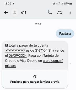 sms factura