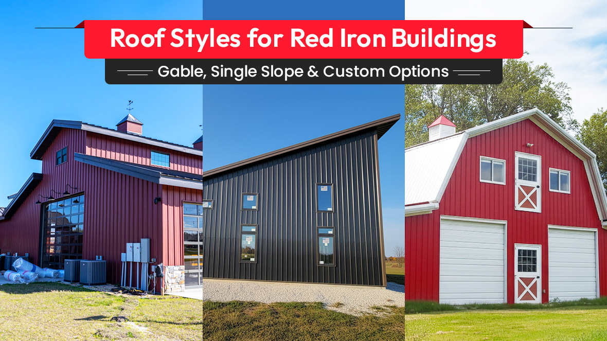 Roof Styles for Red Iron Buildings: Gable, Single Slope, and Custom Options