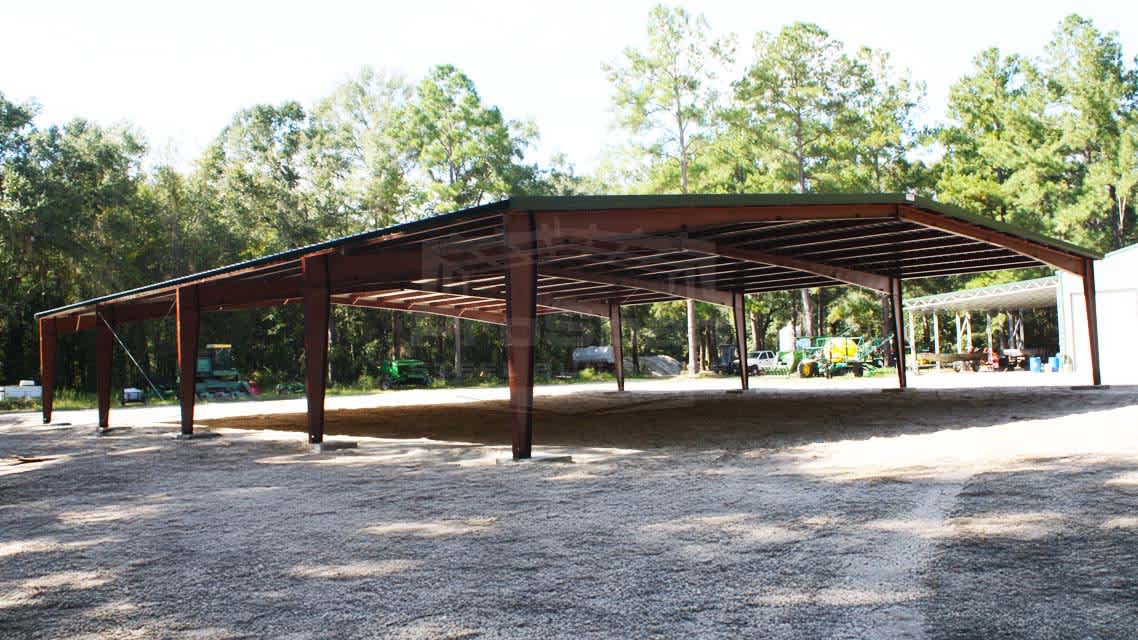 80x100x14 Red Iron Clear Span Building